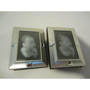 ELSA Aluminum silver small baby brag albums Puffy Heart 2 pc